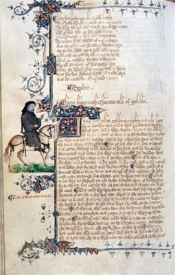 The Ellesmere Chaucer: Ein Meisterwerk der Buchmalerei aus dem späten 15. Jahrhundert!